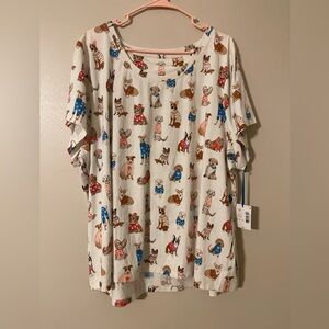 Sleepsense Dog Print Sleep Shirt 100% Cotton 3X